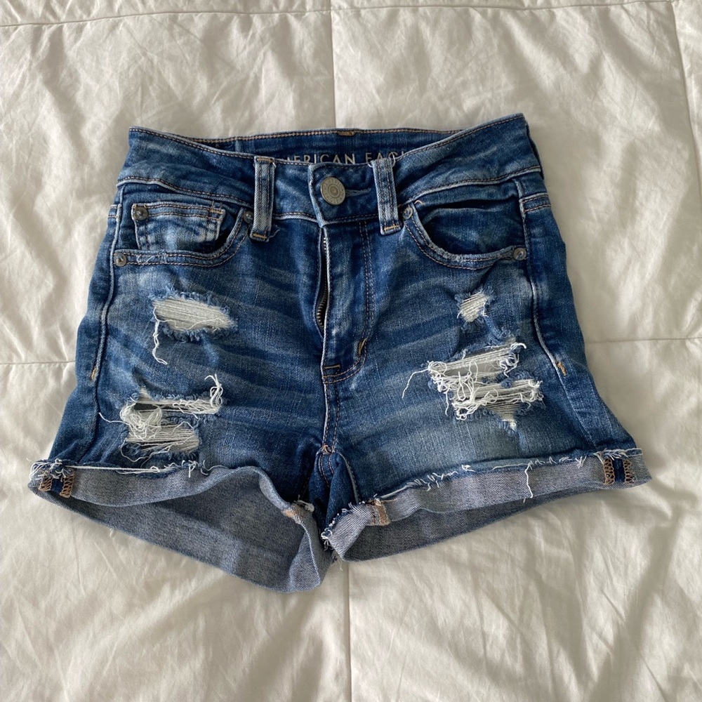 American Eagle dark wash shorts